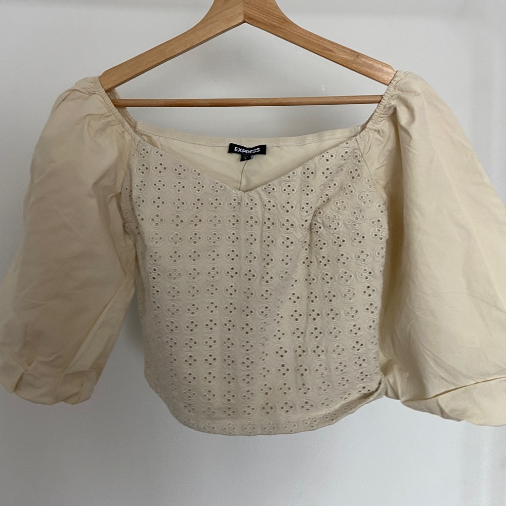 Beige Peplum Top